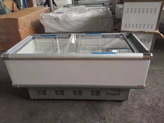Commercial Upright Freezer Glass Door Direct Cooling Refrigeration Display Cabinet