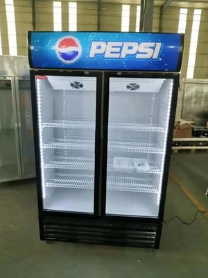 290L Direct Cooling 2 Door Drink Display Fridge Beverage