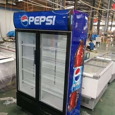 290L Direct Cooling 2 Door Drink Display Fridge Beverage