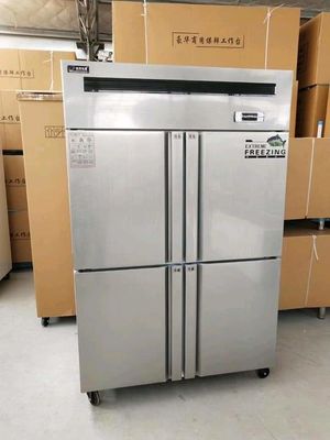 Four Doors Stainless Steel Double Temperature Large Capacity Refrigerator Freezer Commercial
