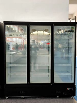 Air Cooled Black Wine Cabinet Fridge Freezer Glass Heated Glass Door