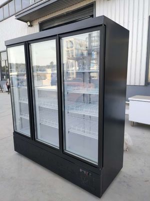 Air Cooled Black Wine Cabinet Fridge Freezer Glass Heated Glass Door