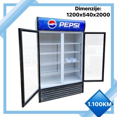Commercial Double Glazed Glass Door Freezer Direct Cooling For Family Supermarket